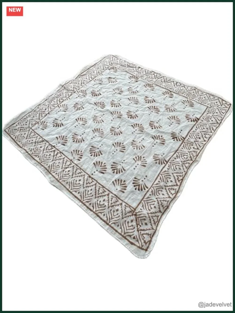 Hand Block Print Cotton Bandana - Paisley Design Kerchief Scarf